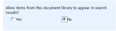 Advanced Settings option for allowing library items in search results