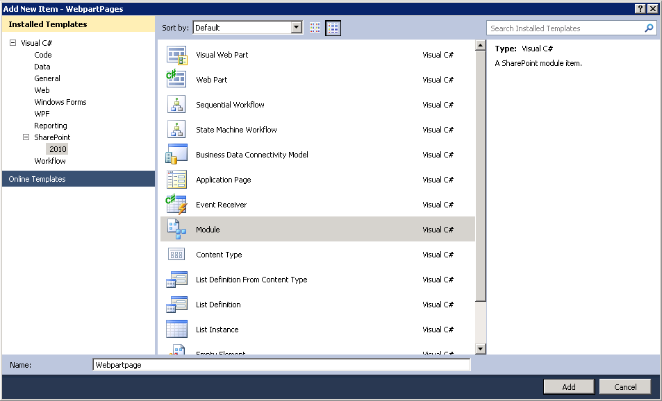 Adding a module