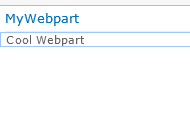 Web part page showing the Cool Webpart label
