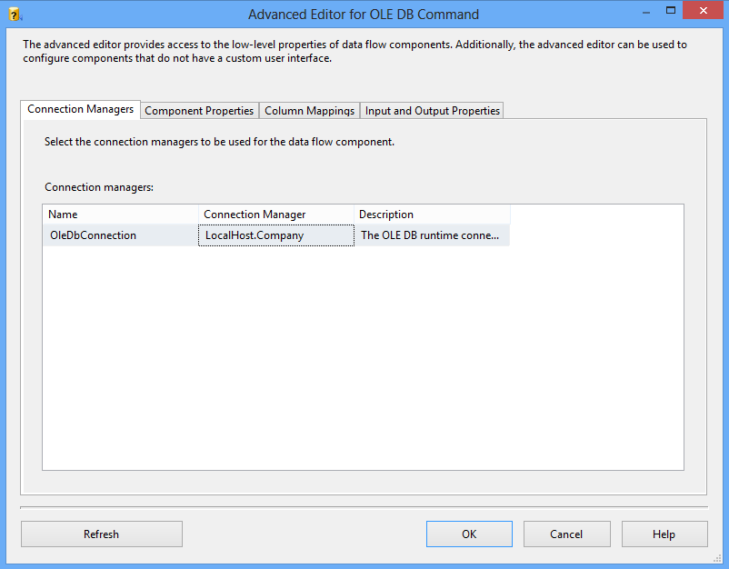 OLE DB Command connection