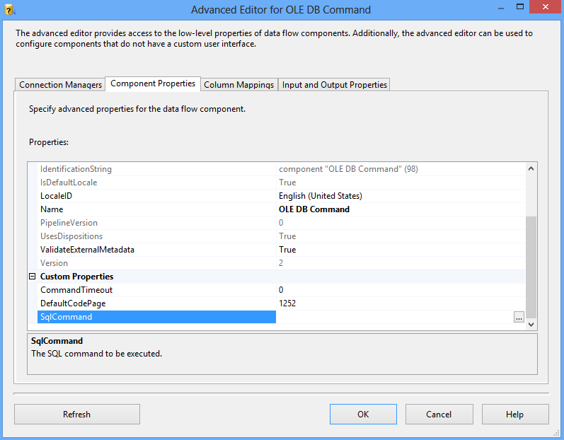 OLE DB Command SqlCommand property