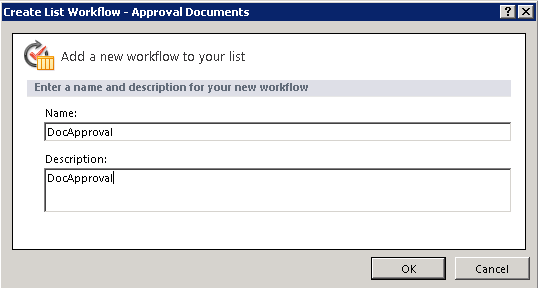 Workflow name and description