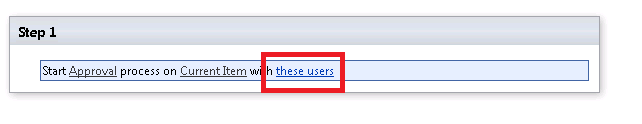 The these users link in the action