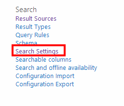 The Search Settings link in Site Settings