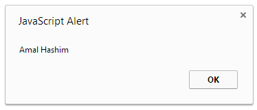 Alert shown by the getName method