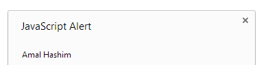 Alert showing the manager name, Amal Hashim